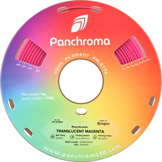 Filamento PLA Polymaker Panchroma Rosa 1,75 mm Translucido Fácil Impresión