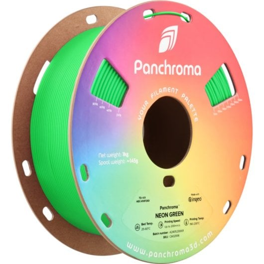Filamento PLA Polymaker Panchroma Neon Verde 1,75 mm UV Reactivo Luminoso