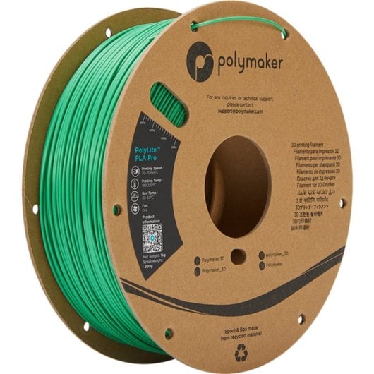 Filamento PLA Polymaker PolyLite PLA PRO Verde 1,75 mm Alta Resistência