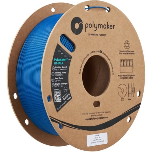 Filament PLA technique Polymaker HT-PLA-GF Bleu 1,75 mm Haute Résistance Thermique