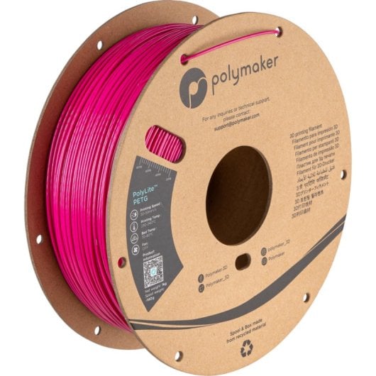 Filament PETG Polymaker PolyLite PB01039 Rose 1,75 mm Impression Facile