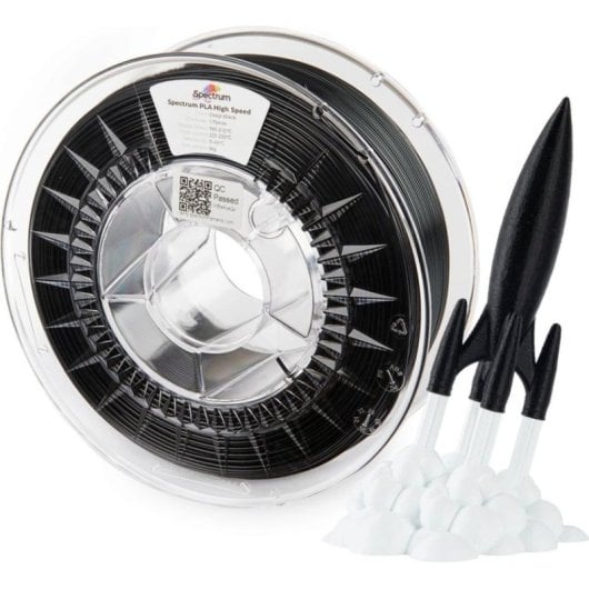 Filamento PLA Spectrum 81071 Preto High Speed 1,75 mm Biodegradável Rápido