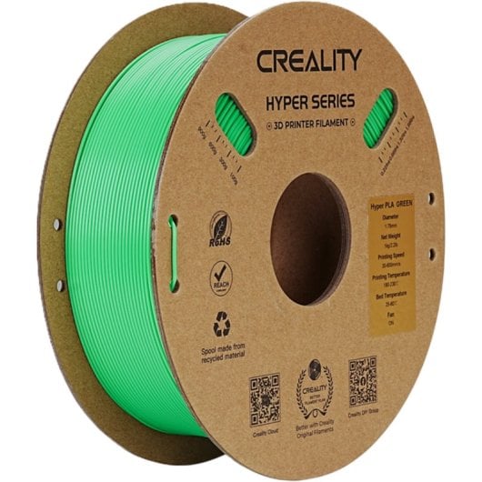 Filamento PLA Creality Hyper PLA Verde 1,75 mm Alta Velocidade e Resistência