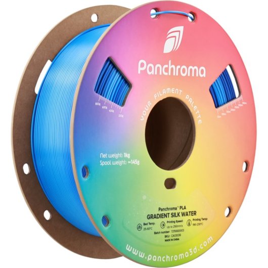 Filamento PLA Polymaker Panchroma Gradient Silk 1,75 mm Multicolor Acabado Sedoso Fácil impresión