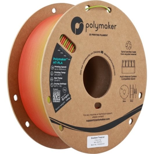 Filament PLA-HT Polymaker PA17012 Multicolore 1,75 mm Haute Température Pro