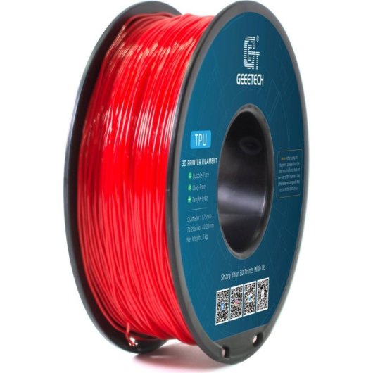 Filamento TPU GEEETECH 700-001-1840 Rosso 1,75 mm Flessibile Alta Precisione
