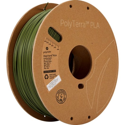 Filament PLA Polymaker PolyTerra Grün 1,75 mm Umweltfreundlich Einfache Verarbeitung