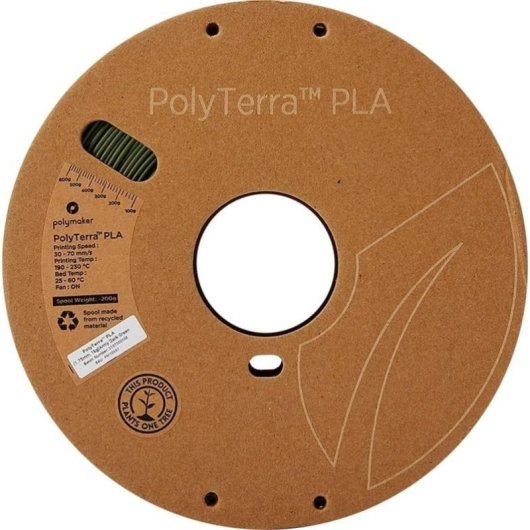 Filament PLA Polymaker PolyTerra Grün 1,75 mm Umweltfreundlich Einfache Verarbeitung