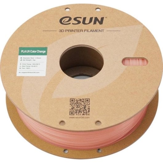 Filamento PLA eSUN PLA-UV Color Change Rosso 1,75 mm Effetto Fotocromico Facile Stampa