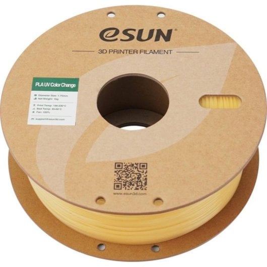 Filamento PLA eSUN PLA-UV-CC175UV-Y1P1 Giallo 1,75 mm Cambio Colore UV Facile Stampa