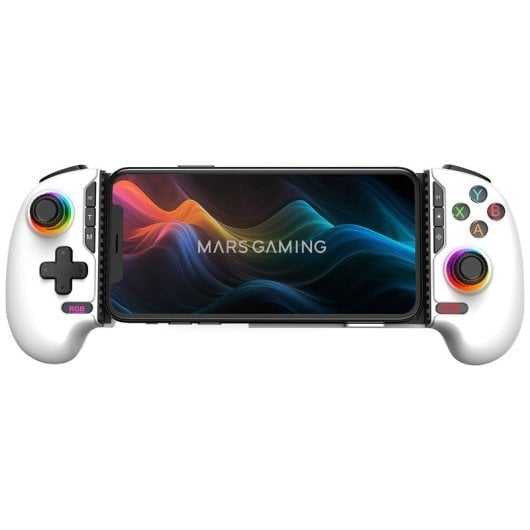 Mars Gaming MGPXPro Bluetooth-Gamepad bis zu 7 Zoll, kompatibel mit PS4, Switch, Switch 2, PC, Android und iOS 13.0+, Weiß
