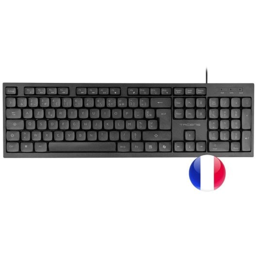 Teclado Tacens Anima AK02 Full PC, formato compacto, Smartkey Copilot AI, Plug&Play, francês, preto.