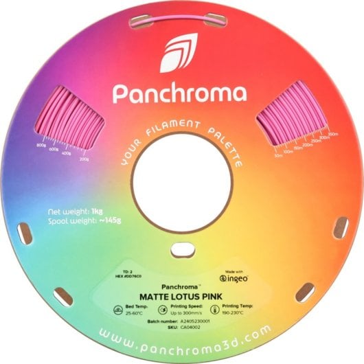 Filamento PLA Polymaker Panchroma Matte Rosa 1,75 mm Superfície Mate Impressão Fácil