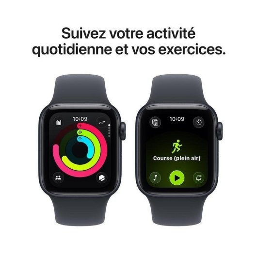 Apple Watch SE 3 GPS 40mm OLED Noir Aluminium M/L Étanche 50m Pulsomètre Monitor Sommeil SOS