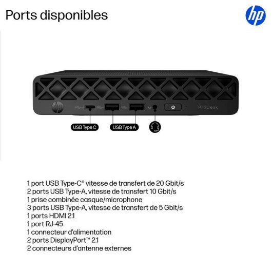 HP ProDesk 4 Mini G1i Intel Core Ultra 7 265T 32GB 1TB SSD Intel Graphics Windows 11 Pro Wi-Fi 6E