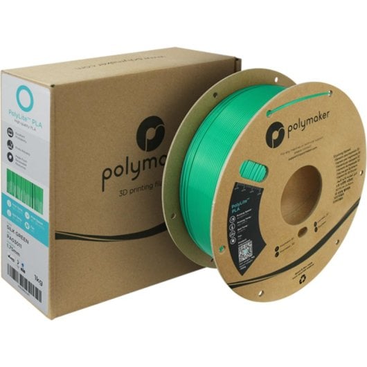 Filamento PLA Polymaker PolyLite PA03011 Verde 1,75 mm Sedoso Fácil Procesado
