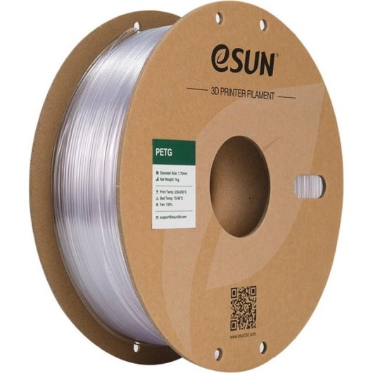 Filamento PETG eSUN PETG175T1P1 Trasparente 1,75 mm Alta Resistenza Chimica Brillantezza