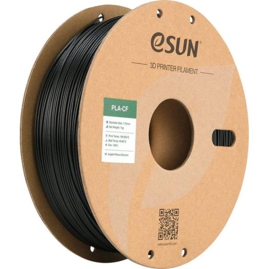 Filamento PLA Carbono eSUN PLA-CF175B1P1 Negro 1,75 mm Refuerzo Fibra Alta Velocidad