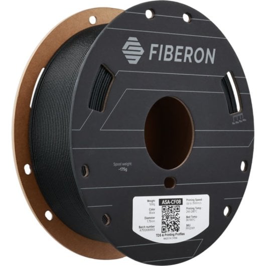 Filament ASA Fibre Carbone Polymaker Fiberon FF02001 Noir 1,75 mm Ultra Rigide