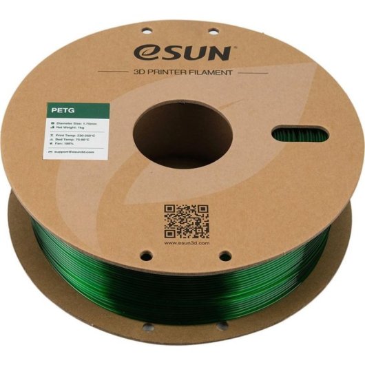 Filamento PETG eSUN PETG175T-G1P1 Verde 1,75 mm Brillante Alta Resistencia