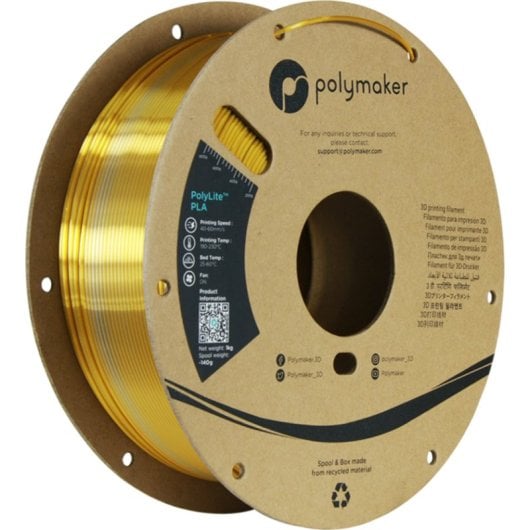 Filamento PLA Polymaker PolyLite Multicolor Dual Silk 1,75 mm Impresión brillante Acabado Sedoso