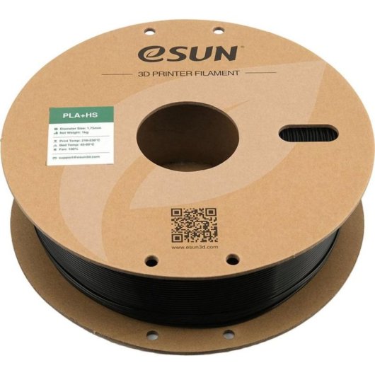 Filamento PLA eSUN PLA+HS175B1P1 Preto 1,75 mm Alta Velocidade