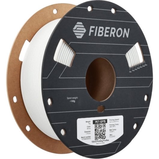 Filamento PET-GF15 Polymaker FL02003 Blanco 1,75 mm Resistente Fibra Vidrio