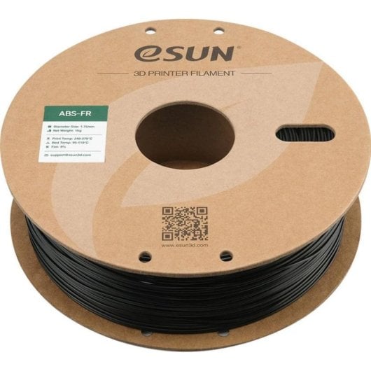 Filamento ABS eSUN ABS-FR Negro 1,75 mm Retardante Llama UL94V-0 Alta Resistencia
