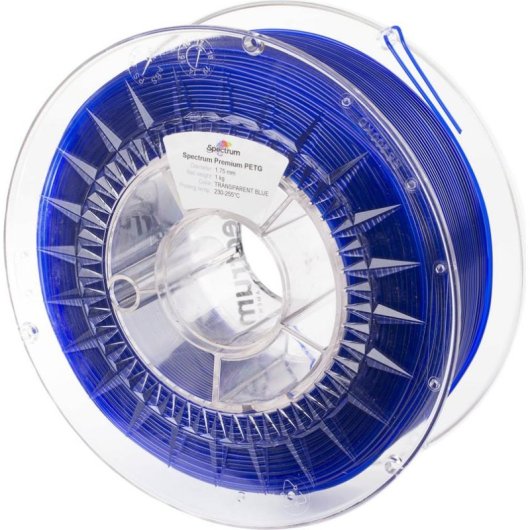 Filamento PETG Spectrum 80052 Trasparente Blu 1,75 mm Alta Resistenza Stampa Precisa