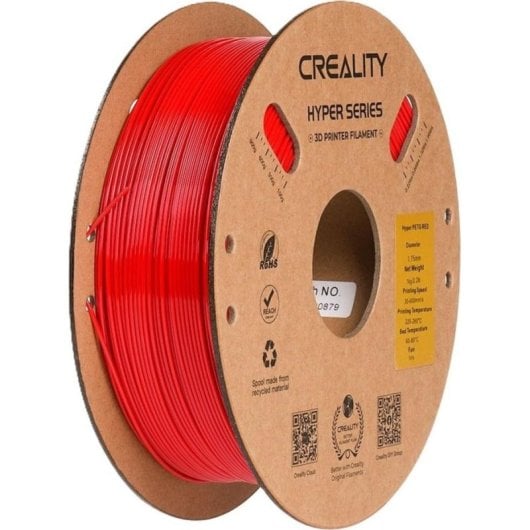 Filamento PETG Creality 3301030072 Rojo 1,75 mm Alta Fluidez Exterior