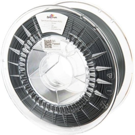 Filamento PETG Spectrum 80833 Cinzento Prateado 1,75 mm Alta Transparência