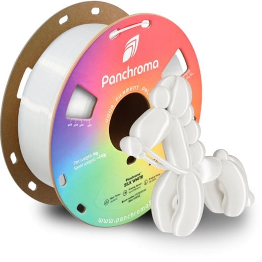 Filamento PLA Polymaker Panchroma Silk Blanco 1,75 mm Acabado Sedoso Fácil Uso