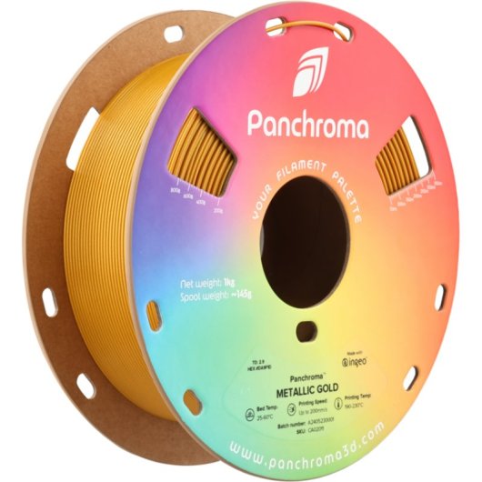 Filamento PLA Polymaker Panchroma Metallic Oro Latón 1,75 mm Effetto Brillante