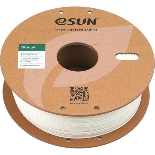 Filamento TPU Expandible eSUN TPU-LW Blanco 1,75 mm Acabado Mate