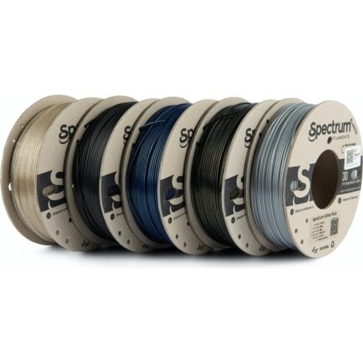 Filamento PLA Spectrum 80753 Glitter Multicor 1,75 mm Bobina Cartão Ecológica