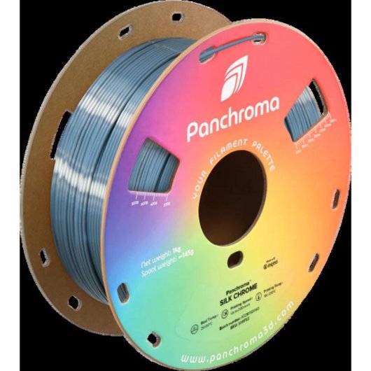 Filament PLA Polymaker Panchroma Silk Grau Silber 1,75 mm Seidenglanz Einfache Verarbeitung