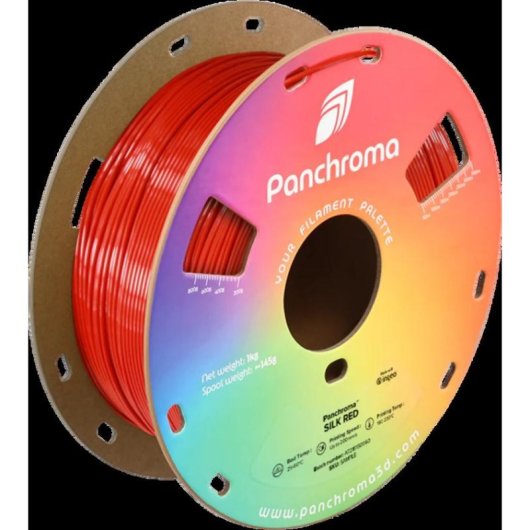 Filamento PLA Polymaker Panchroma Silk Vermelho 1,75 mm Superfície Sedosa Fácil Impressão