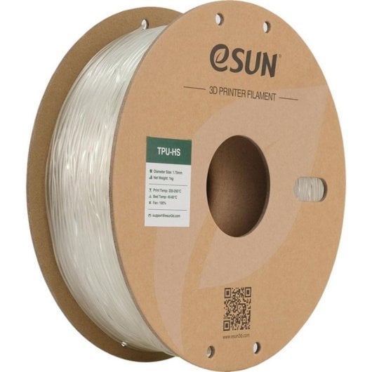 Filament TPU eSUN TPU-HS175T1P1 Transparent 1,75 mm Hochgeschwindigkeit Antibakteriell