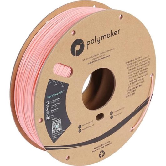Filamento PVB Polymaker PolySmooth Rosa 1,75 mm Acabado Brillante Fácil Alisado