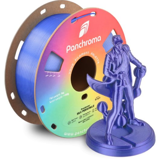 Filamento PLA Polymaker Panchroma Silk Violeta 1,75 mm Sedoso Brillante Fácil Impresión