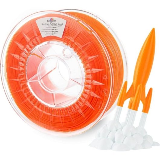 Filamento PLA High Speed Spectrum 81051 Naranja 1,75 mm Biodegradable UV Resistente