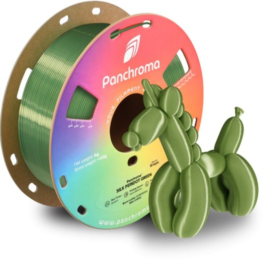 Filamento PLA Polymaker Panchroma Silk Verde 1,75 mm Superfície Sedosa Impressão Fácil
