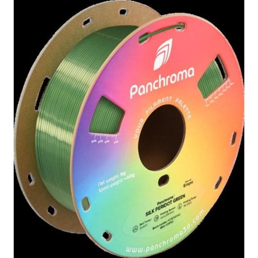 Filamento PLA Polymaker Panchroma Silk Verde 1,75 mm Superfície Sedosa Impressão Fácil