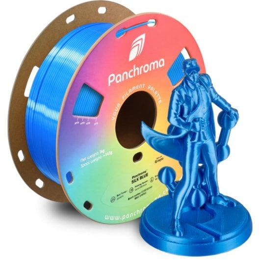 Filamento PLA Polymaker Panchroma Silk Azul 1,75 mm Acabado Sedoso Fácil Impresión