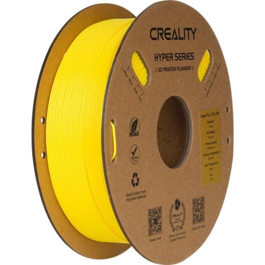 Filamento PLA Creality Hyper PLA Amarelo 1,75 mm Alta Velocidade