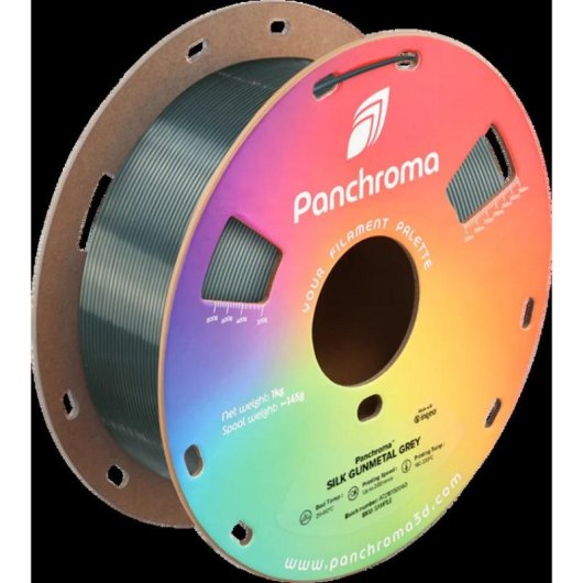 Filamento PLA Polymaker Panchroma Silk Gris Plateado 1,75 mm Acabado Sedoso