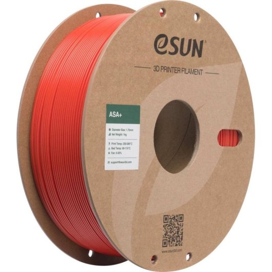 Filamento ASA eSUN ASA+ ASA+175R1P1 Vermelho 1,75 mm Exterior UV