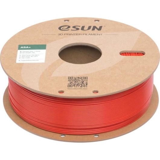 Filamento ASA eSUN ASA+ ASA+175R1P1 Vermelho 1,75 mm Exterior UV