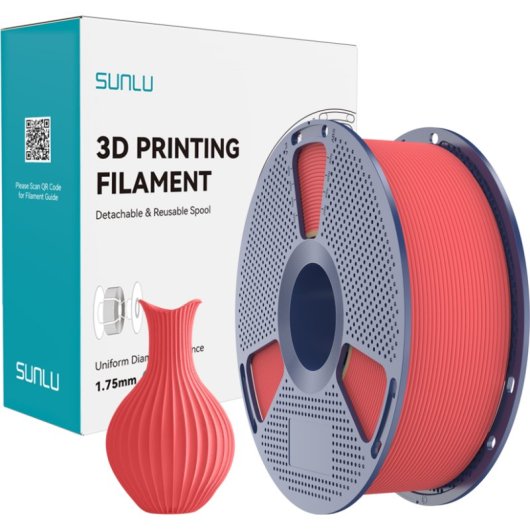 Filament PLA SUNLU 6933582314156 Rouge 1,75 mm Mat Haute Vitesse Résistant