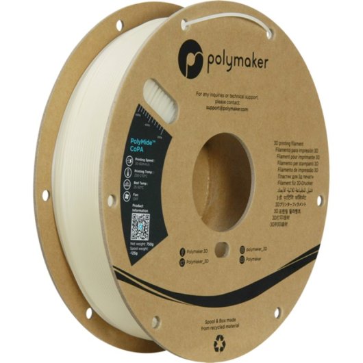 Filamento Nylon Polymaker CoPA PG05003 Natural 1,75 mm Alta Resistencia Térmica